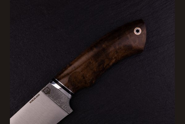 Нож Медведь - premium <span>(М390, стабилизированная карельская берёза, мозаичный пин под темляк)</span>