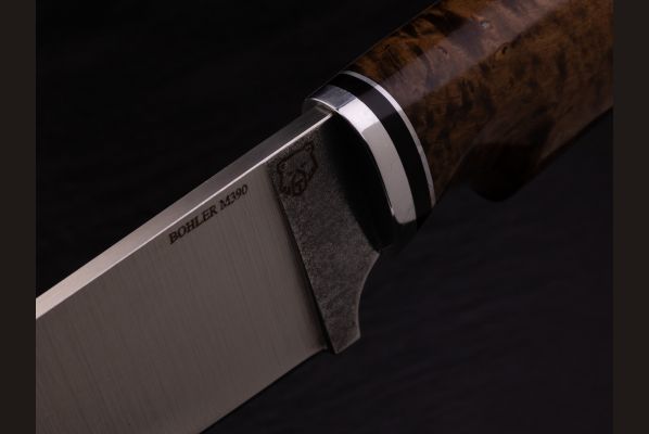 Нож Медведь - premium <span>(М390, стабилизированная карельская берёза, мозаичный пин под темляк)</span>