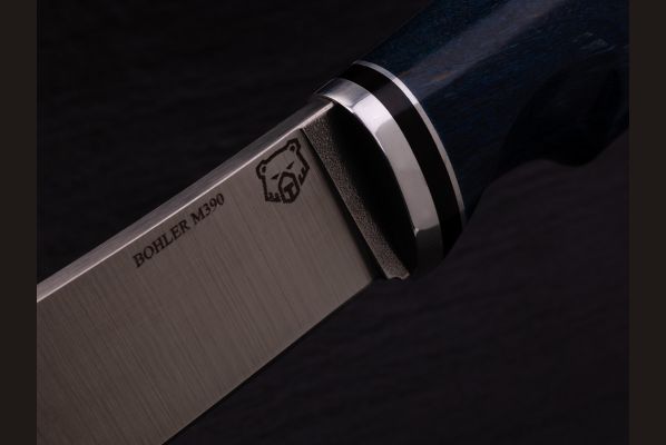 Нож Кабанчик <span>(М390, стабилизированная карельская берёза, мозаичный пин под темляк)</span>