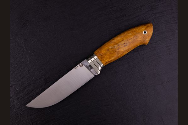 Нож Хантер <span>(Х12МФ, больстер литьё мельхиор, стабилизированная карельская берёза)</span>