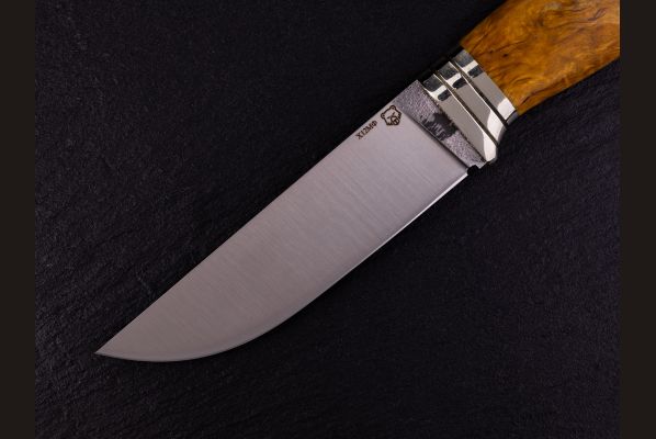 Нож Хантер <span>(Х12МФ, больстер литьё мельхиор, стабилизированная карельская берёза)</span>