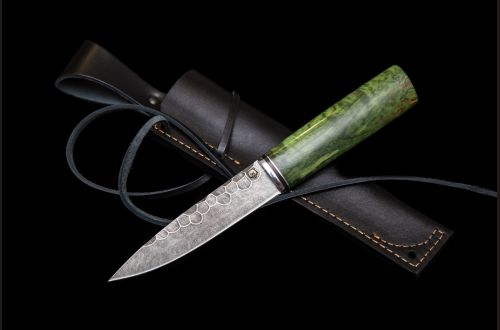 Нож Севера <span>(дамаск, камень, стабилизированная карельская берёза)</span>