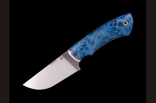 Нож Медведь - premium <span>(М398, стабилизирпованный кап клена, мозаичный пин под темляк)</span>