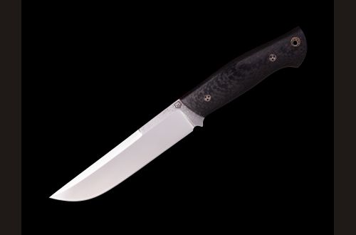 ELMAX Нож Таёжный ЦЕЛЬНОМЕТАЛЛИЧЕСКИЙ <span>(elmax, карбон, мозаичные пины)</span> формованные ножны.