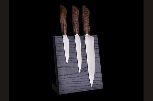 Кухонный набор "Тройка" на магнитной стойке <span>(Elmax, стабилизированная карельская береза)</span>