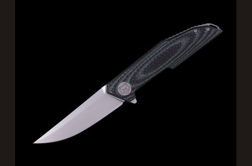 Складной нож "Вектор" <span>(N690, карбон зеленый, Замок "Liner-lock")</span>