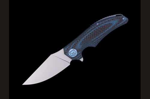 Складной нож "Таурус" <span>(N690, Карбон синий, Замок "Liner-lock")</span>