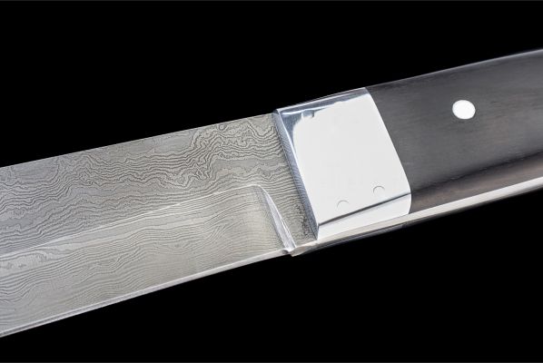 Мачете Тайга <span>(дамасская сталь 1200 слоев, черный граб, цельнометаллическая)</span>