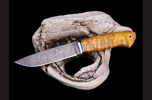 Нож Егерь <span>(Дамаск, стабилизированная карельская береза)</span>