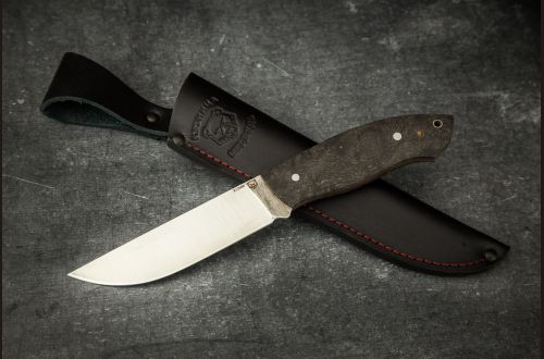 Нож Хантер ЦЕЛЬНОМЕТАЛЛИЧЕСКИЙ <span>(Х12МФ, стабилизированная карельская береза)</span>