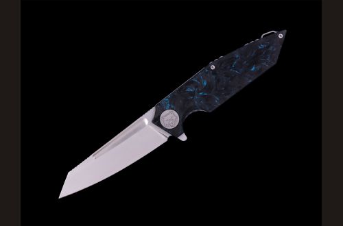 Складной нож "Баланс" <span>(N690, синий хаотичный карбон, Замок "Liner-lock")</span>