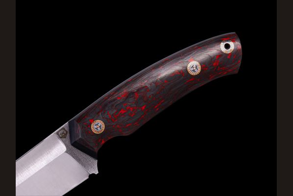Нож "Баланс" цельнометаллический <span>(S390, хаотичный карбон)</span>