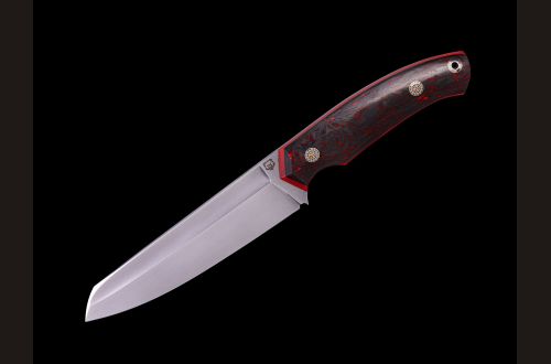 Нож "Баланс" цельнометаллический <span>(М390, хаотичный карбон)</span>