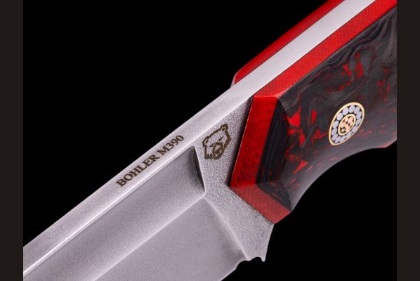 Нож "Баланс" цельнометаллический <span>(М390, хаотичный карбон)</span>