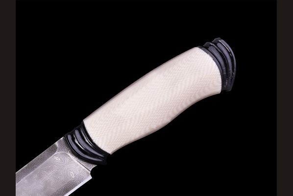 Авторский нож "Хранительница древ" <span>(Сложный мозаичный дамаск с никелем, в режущей кромке 20000 слоёв, элфорин, рог буйвола, макумэ-ганэ)</span>