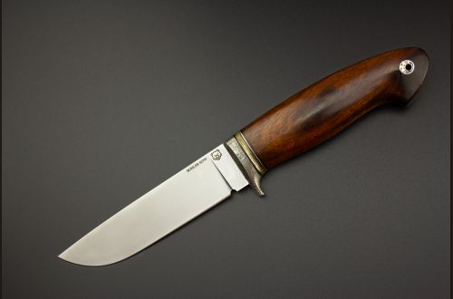 Нож Рысь <span>(М390, айронвуд, литьё с эффектом патины, мозаичный пин под темляк, формованные ножны)</span>