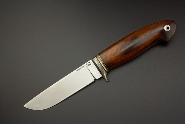 Нож Рысь <span>(М390, айронвуд, литьё с эффектом патины, мозаичный пин под темляк, формованные ножны)</span>