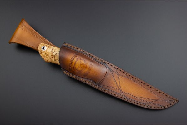 Нож Стриж  <span>(М398, стабилизированная карельская берёза)</span> формованные ножны