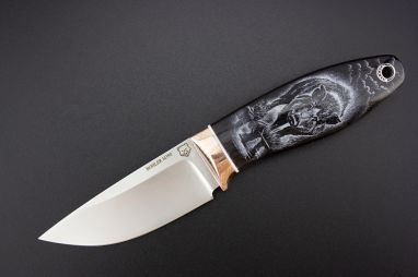 Нож шейный "Секач" <span>(Bohler M390, рог индийского буйвола, макумэ-ганэ)</span> скримшоу