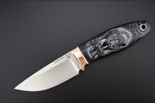 Нож шейный "Секач" <span>(Bohler M390, рог индийского буйвола, макумэ-ганэ)</span> скримшоу