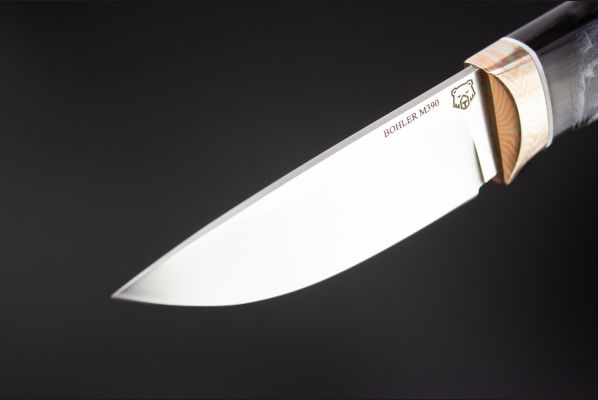 Нож шейный "Секач" <span>(Bohler M390, рог индийского буйвола, макумэ-ганэ)</span> скримшоу