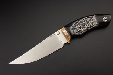 Шейный нож "Сова" <span><span>(S390, рог индийского буйвола, макумэ-ганэ)</span></span>