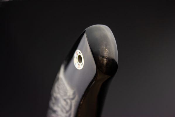 Шейный нож "Сова" <span>(S390, рог индийского буйвола, макумэ-ганэ)</span>