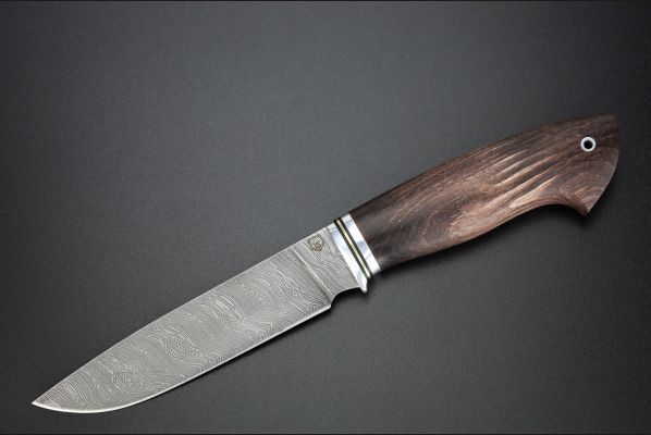 Нож Лиса <span>(Дамаск, Стабилизированный ясень)</span>