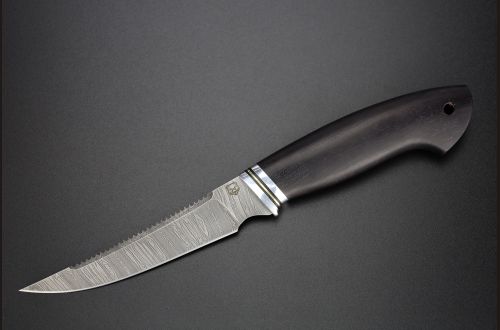 Нож Рыбак <span>(Дамаск, Черный граб)</span>