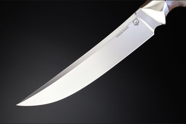 Нож Таймень <span>(Elmax, Стабилизированная карельская береза, мозаичные пины)</span> формованные ножны