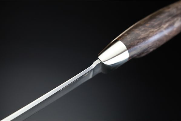 Нож Таймень <span>(Elmax, Стабилизированная карельская береза, мозаичные пины)</span> формованные ножны