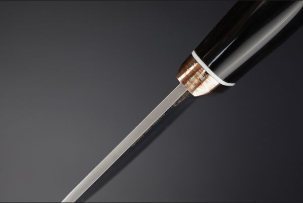 Нож шейный "Морской конёк" <span>(Bohler M390, рог индийского буйвола, макумэ-ганэ)</span> скримшоу