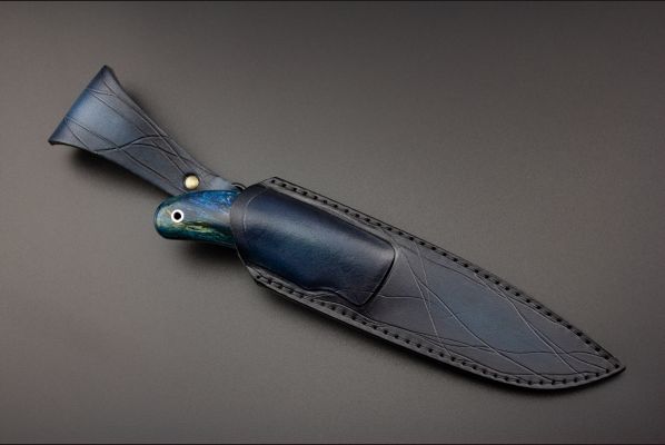 Нож Кабанчик <span>(N690, стабилизированная карельская берёза, латунь со вставками )</span>