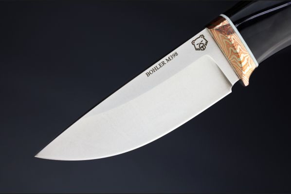 Нож шейный "Лев" <span>(Bohler M398, рог индийского буйвола, макумэ-ганэ)</span> скримшоу