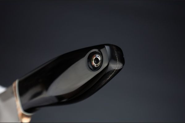 Нож шейный "Лев" <span>(Bohler M398, рог индийского буйвола, макумэ-ганэ)</span> скримшоу