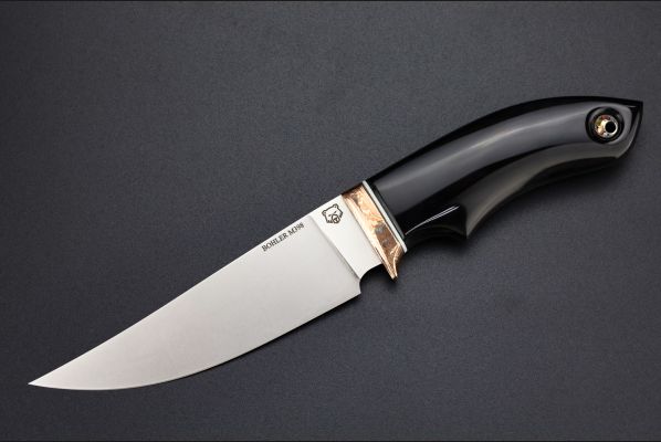 Нож шейный "Панда" <span>(Bohler M398, рог индийского буйвола, макумэ-ганэ)</span> скримшоу