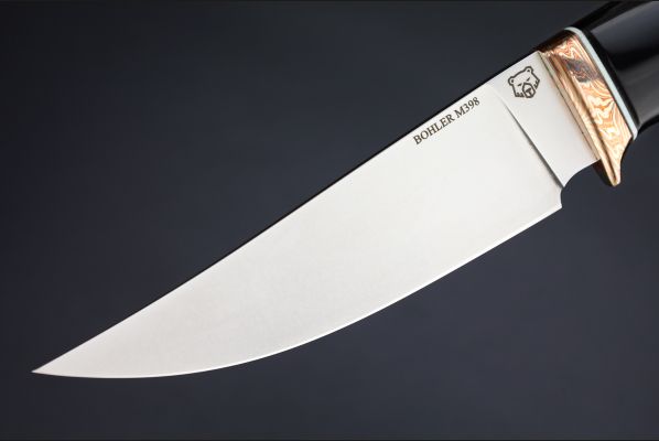 Нож шейный "Панда" <span>(Bohler M398, рог индийского буйвола, макумэ-ганэ)</span> скримшоу