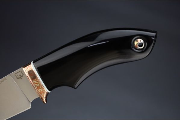 Нож шейный "Панда" <span>(Bohler M398, рог индийского буйвола, макумэ-ганэ)</span> скримшоу
