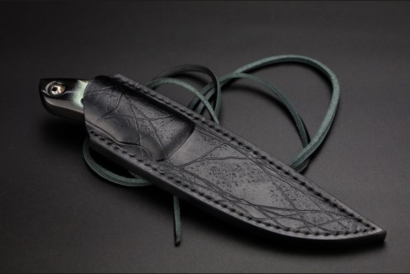 Нож шейный "Панда" <span>(Bohler M398, рог индийского буйвола, макумэ-ганэ)</span> скримшоу