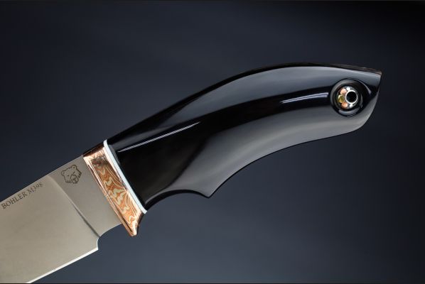 Нож шейный "Тукан" <span>(Bohler M398, рог индийского буйвола, макумэ-ганэ)</span> скримшоу