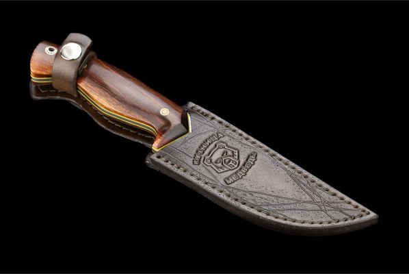 Нож Крым цельнометаллический <span>(М390, Айронвуд, мозаичные пины, мозаичный пин под темляк)</span>