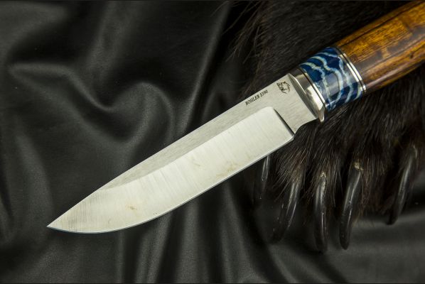 Нож Путник <span>(S390, мельхиор, вставка стабилизированный зуб мамонта, айронвуд)</span>