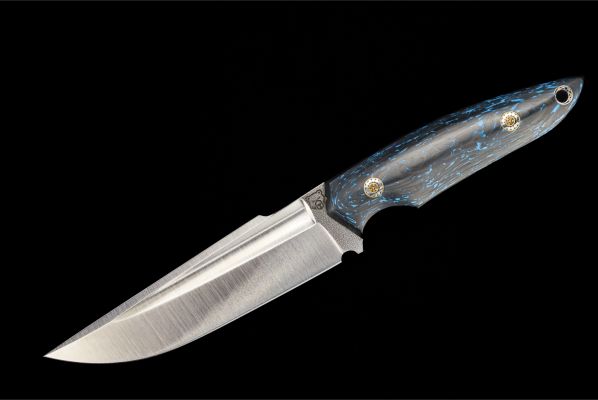 Нож Рубикон цельнометаллический <span>(S390, хаотичный карбон)</span>