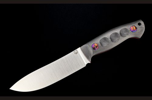 Нож Сибирь <span>(S390, карбон, цельнометаллический, титановые винты)</span>