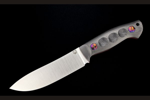 Нож Сибирь <span>(S390, карбон, цельнометаллический, титановые винты)</span>