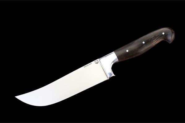 Узбекский нож Пчак цельнометаллический <span>(N690, стабилизированная карельская береза, спуски от обуха)</span>