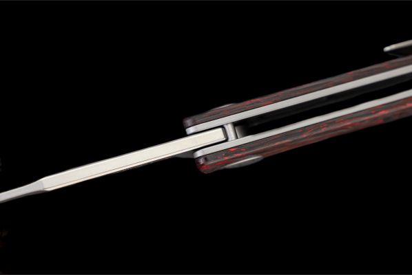 Складной нож "Вестерн" <span>(М390, красный хаотичный карбон,  Замок "Liner-lock")</span>