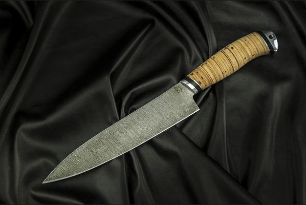Нож Шеф - повар большой <span>(дамаск, береста, дюраль)</span>