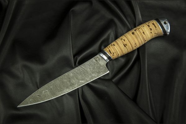 Нож Шеф - повар малый <span>(дамаск, береста, дюраль)</span>