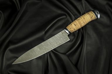 Нож Шеф - повар средний <span><span>(дамаск, береста, дюраль)</span></span>